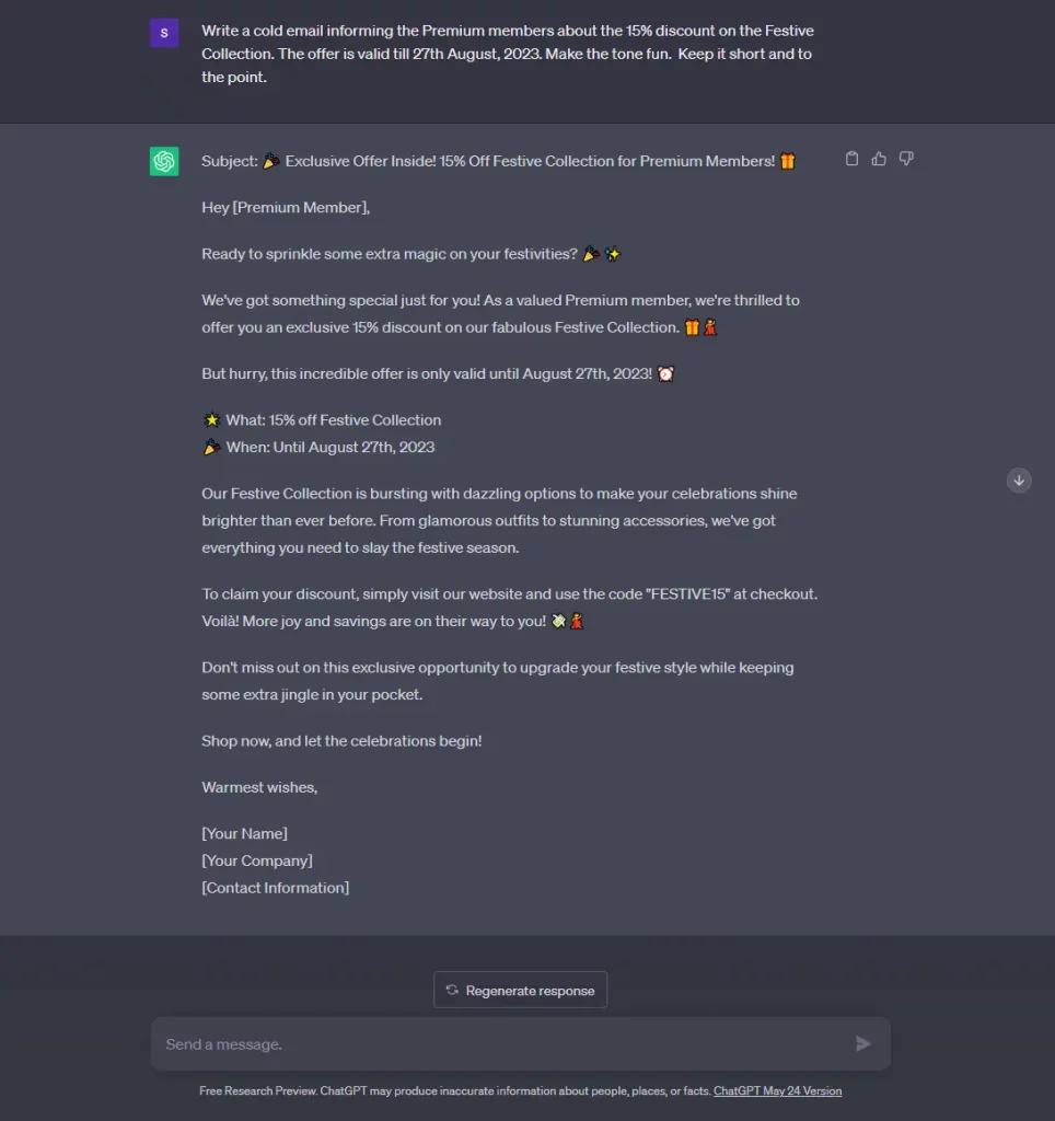 How to use ChatGPT to write cold emails